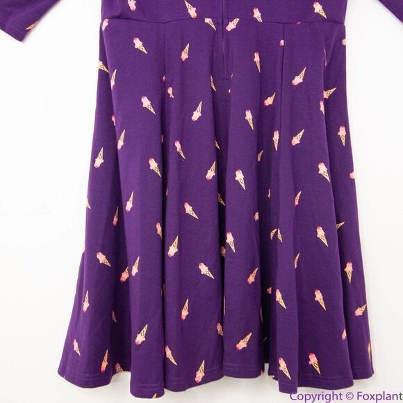Unique Vintage Gwynnie Bee Purple Ice Cream Cone Fit And Flare Dress, 0XL - Picture 9 of 16